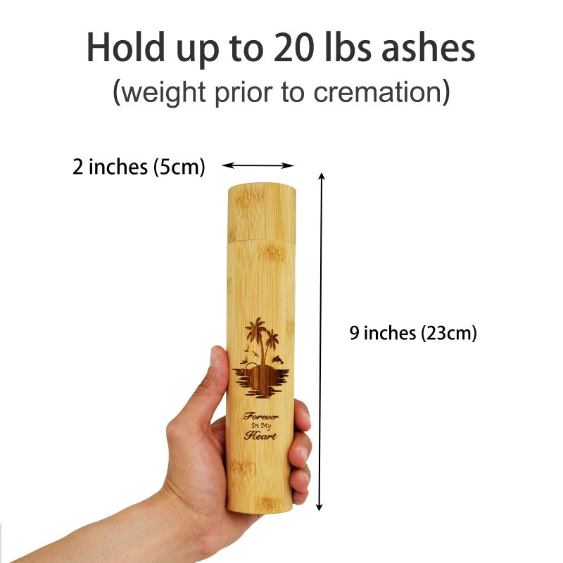 AODIYA Set of 2 Small Bamboo Scattering Urn Tube for Human Ashes, ECO Friendly Bamboo Spreading Cremation Tube Urn for Human Pet Ashes(Ocean Sunset) - Image 2